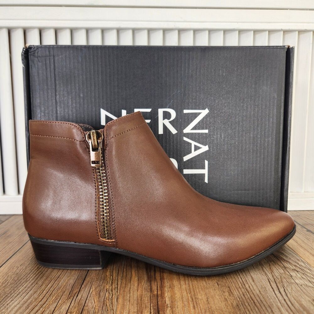 Naturalizer Claire Cinnamon Smoot Booties Womens Sz 9M Brown Country Ankle Boots